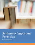 Arithmetic Important Formula Book Arithmetic Important Formula Book